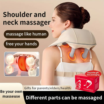 Electric Neck And Back Massager Wireless Neck And Shoulder Kneading Massage Pillow Trapezius Neck Cervical Back Massage Shawl